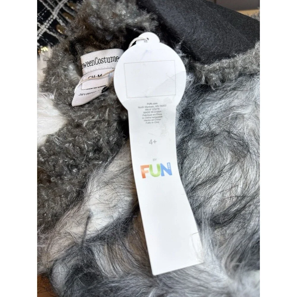 Child Squirrel Costume Size Medium Gray White Halloween Animal Jumpsuit